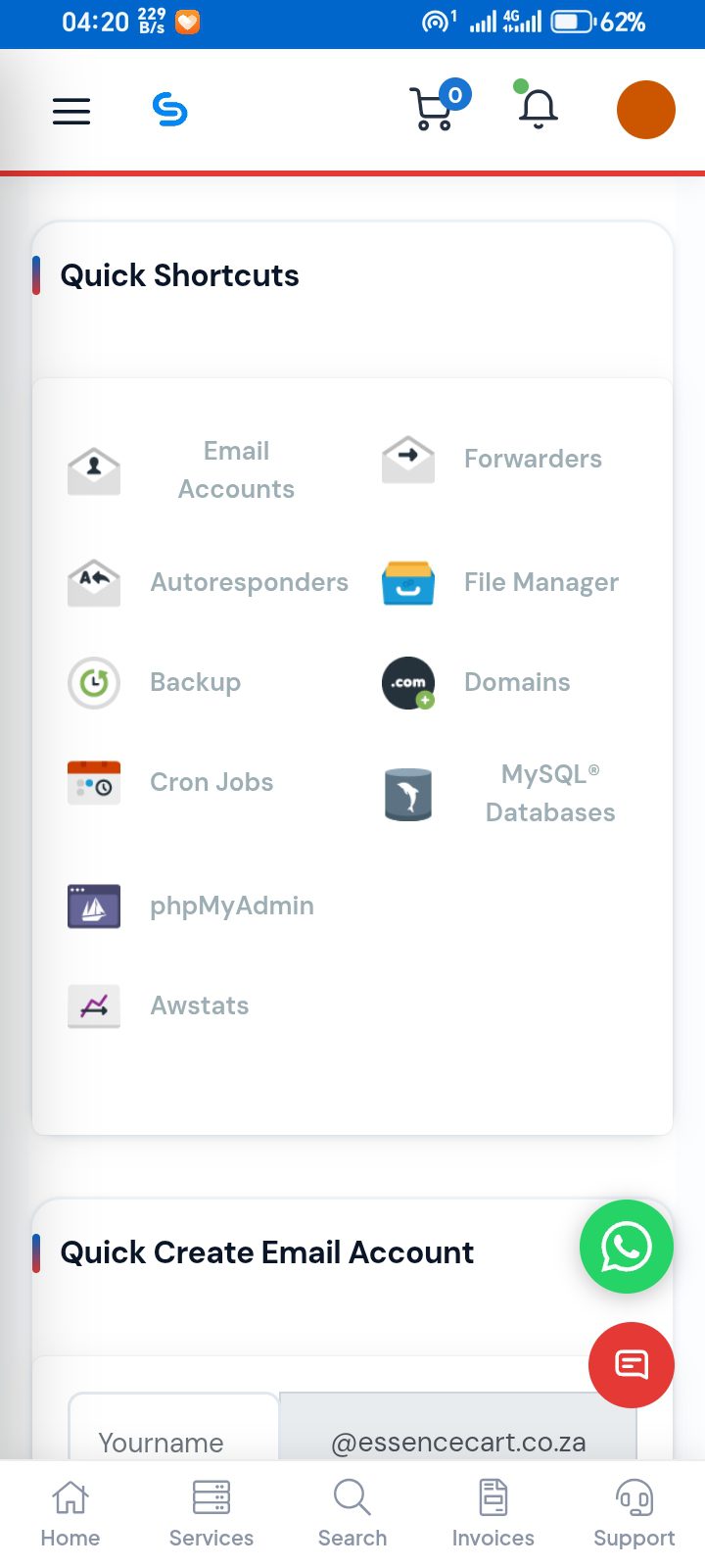 Site Essence client portal — manage your services