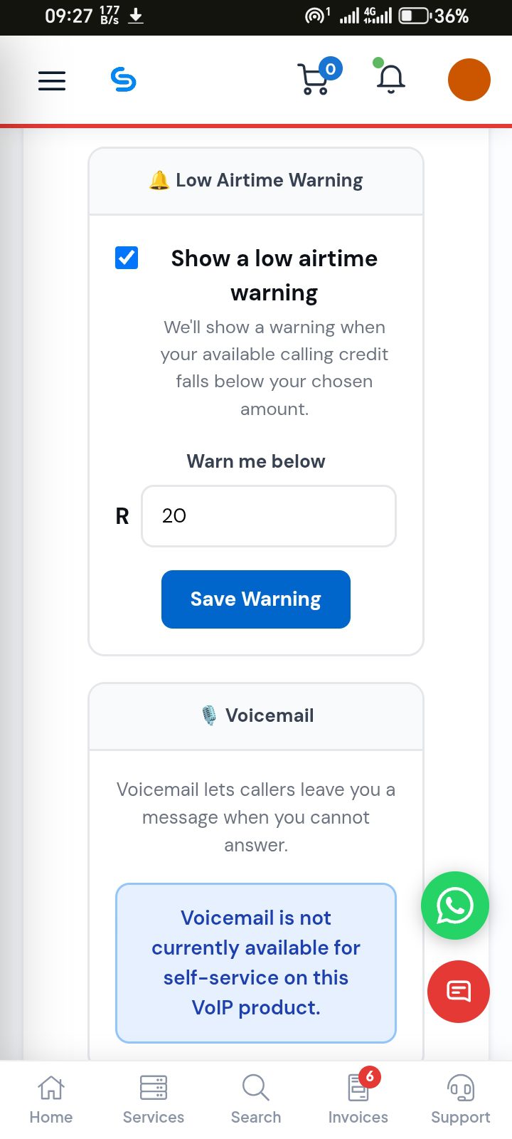 Site Essence VoIP customer portal